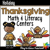 Thanksgiving Math and Literacy Centers for Preschool and PreK
