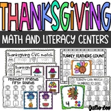 Thanksgiving Math and Literacy Centers for Kindergarten and PreK