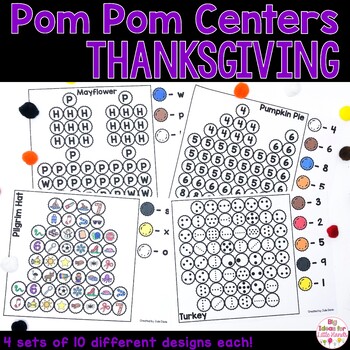 Preview of Thanksgiving Math and Literacy Centers | Letter and Number Worksheets