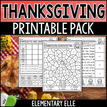 Preview of Thanksgiving Math and Literacy Printable Pack