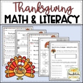Thanksgiving Math and  Literacy Worksheets Activities