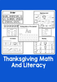 Thanksgiving Math and Literacy for Kids