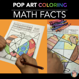 Pop Art Thanksgiving Math Fact Coloring Pages Also with Sh