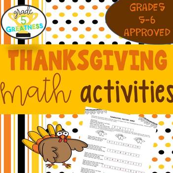 Preview of Thanksgiving Math for Fifth and Sixth Grades