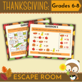 Thanksgiving Maths: Escape Room