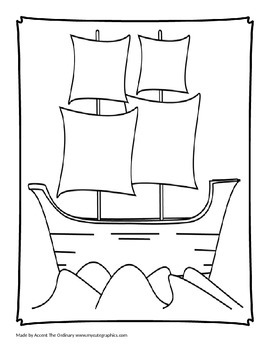 Preview of Mayflower Coloring Page
