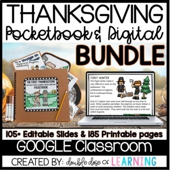 Preview of Thanksgiving: Mayflower, Pilgrims, Wampanoag DIGITAL & Printable Unit BUNDLE