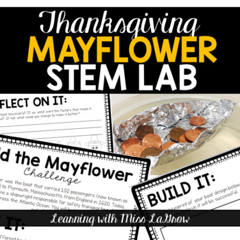 Preview of Thanksgiving Mayflower STEM Lab Challenge - Boat Buoyancy