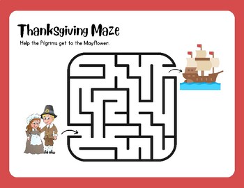 Preview of Thanksgiving Maze Pack - 4 Different Mazes of Varying Difficulty Levels FUN!