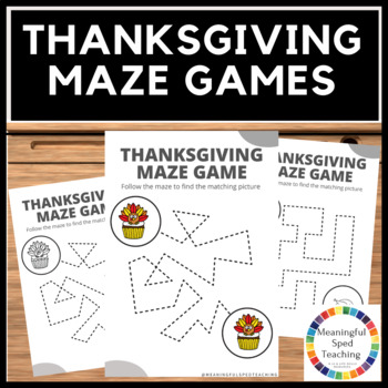 Preview of Thanksgiving Mazes: Fine Motor Printable Worksheet 