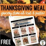 Thanksgiving Meal - Grocery Store Ad {Cut & Paste} Worksheets