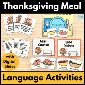 Preview of Thanksgiving Meal & Food Language Activities - Vocabulary & Inference Clues