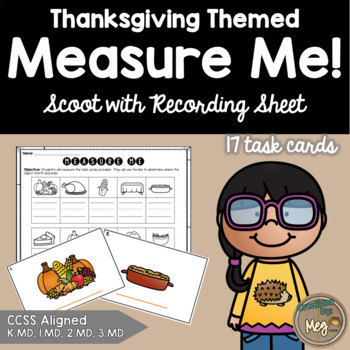 Preview of Thanksgiving Measuring Task Cards - Standard or Non-Standard Units