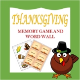 Thanksgiving Memory Game and Word Wall