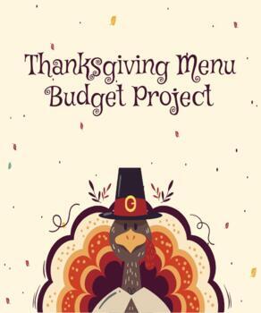 Preview of Thanksgiving Menu Budget Project (NO PREP)