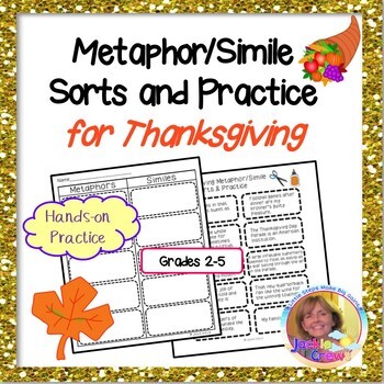 Preview of Thanksgiving Metaphors/Similes Sort and Practice