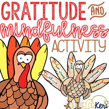 Preview of Thanksgiving Fall Mindfulness Exercise and Thanksgiving Gratitude Craft