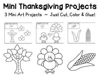 Mini Thanksgiving - Minimat Coloring Kit Turkey & Thankful for