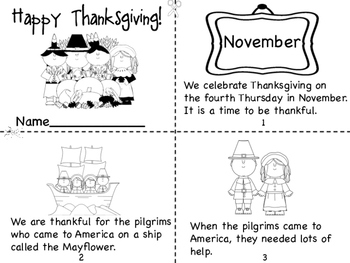 Thanksgiving Mini Book and Coloring Pages by Miss P's PreK Pups