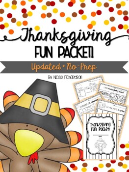 Preview of Thanksgiving Mini Fun Packet! NO-PREP!