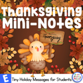 Thanksgiving Mini-Notecards Tell Students You Are Thankful
