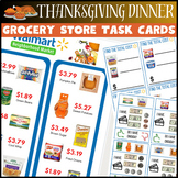 Thanksgiving Money Task Cards | Life Skills Math | Grocery