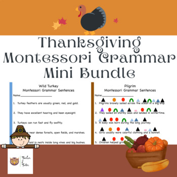 Preview of Thanksgiving Montessori Grammar Mini Bundle
