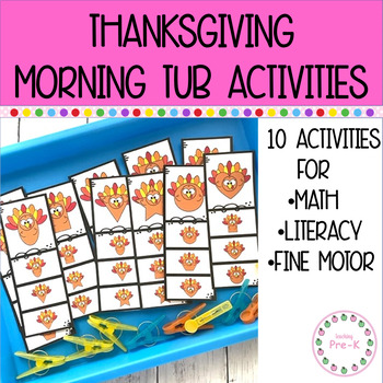 Preview of Thanksgiving Morning Tubs for Pre-K