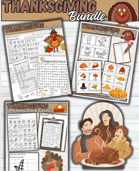 Preview of Thanksgiving Morning Work | Early Finisher | Write the Room Bundle