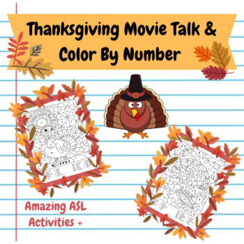 Preview of Thanksgiving Movie Talk & Color by Number FREEBIE!