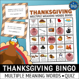 Thanksgiving Multiple Meaning Words Bingo Game