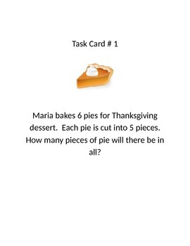 Preview of Thanksgiving Multiplication/ Division Word Problem Task Cards