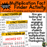 Thanksgiving Multiplication Fact Finder- Digital and Printable!