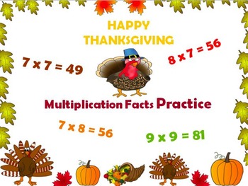 Preview of Thanksgiving Multiplication Facts Practice