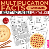Thanksgiving Multiplication Facts Secret Picture Tile Printables