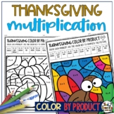Thanksgiving Multiplication Basic Math Facts Coloring Page