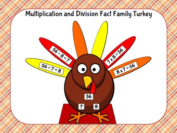 Preview of Thanksgiving Multiplication and Division Fact Family Turkeys (Common Core)