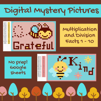 Preview of Thanksgiving Multiplication and Division Fact Fluency Digital Mystery Pictures