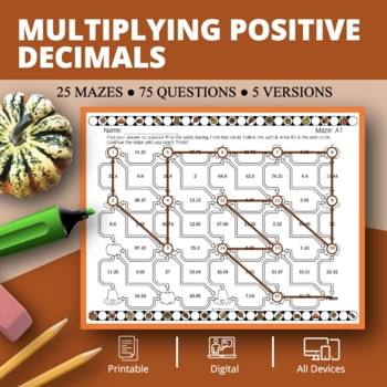 Preview of Thanksgiving: Multiplying Decimals Maze Activity