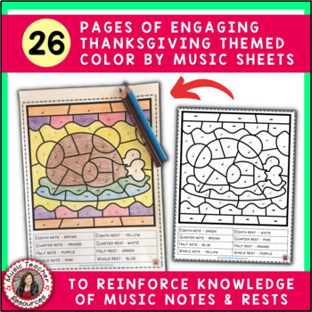 Thanksgiving Music: 26 Thanksgiving Music Coloring Pages | TpT