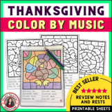 Music Coloring Pages - Thanksgiving Color by Music Code - 