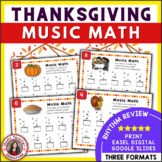 Thanksgiving Music Activities - Music Math Worksheets and 