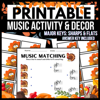 Preview of Thanksgiving Music Activity & Decor Bundle → No Prep Printables