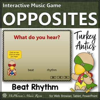 Preview of Thanksgiving Music Beat and Rhythm Interactive Music Game {Turkey Antics}