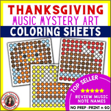 Thanksgiving Music Color by Code - Note and Rest Names