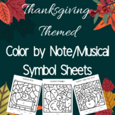 Thanksgiving Music Coloring Pages- Color by Note/Treble Cl