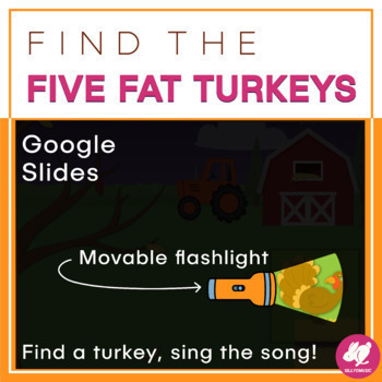 Preview of Thanksgiving Music Game: Find the FIVE FAT TURKEYS- GOOGLE SLIDES
