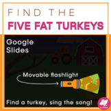 Thanksgiving Music Game: Find the FIVE FAT TURKEYS- GOOGLE SLIDES