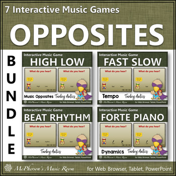 Preview of Thanksgiving Music Games | Interactive Elementary Music Bundle {Turkey Antics}