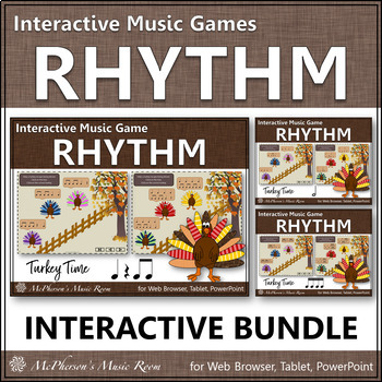 Preview of Thanksgiving Music Interactive Rhythm Games Bundle {Turkey Time}